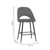 Chaise & Tabouret Miliboo Tabouret De Bar | Tabourets De Bar En Velours Noir Et M Tal H65 Cm (Lot De 2) Cosette