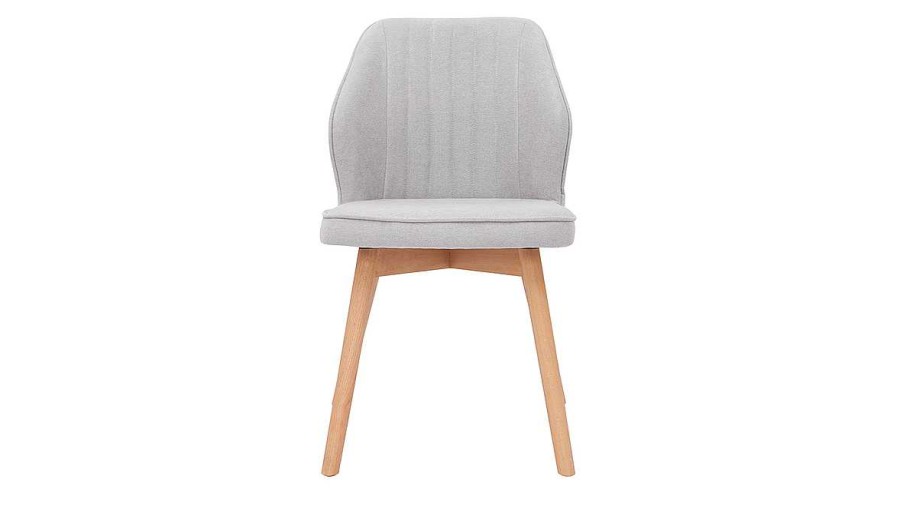 Chaise & Tabouret Miliboo Chaise Design | Chaises Design En Tissu Effet Velours Gris Et Bois Clair (Lot De 2) Fanette