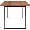 Table Miliboo Table Manger Fixe | Table Manger Rectangulaire En Bois Massif Et M Tal Noir L175 Cm Kora