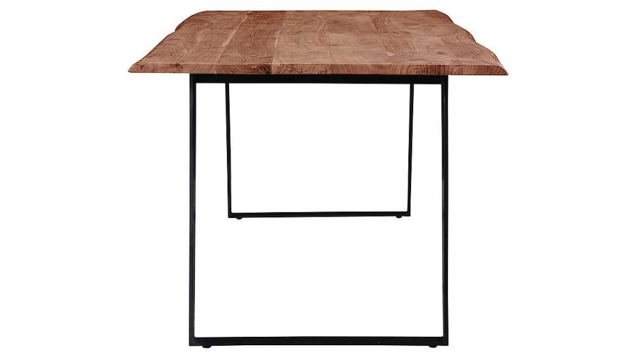 Table Miliboo Table Manger Fixe | Table Manger Rectangulaire En Bois Massif Et M Tal Noir L175 Cm Kora