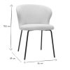 Chaise & Tabouret Miliboo Chaise Design | Chaise Design Blanche En Tissu Effet Laine Boucl E Et M Tal Noir Yda