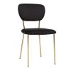 Chaise & Tabouret Miliboo Chaise Design | Chaises Design En Tissu Velours Noir Et M Tal Dor (Lot De 2) Lepidus