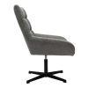 Canap & Fauteuil Miliboo Fauteuil Design | Fauteuil Pivotant Design En Tissu Effet Velours Texur Gris Et M Tal Noir King