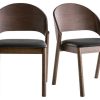 Chaise & Tabouret Miliboo Chaise Design | Chaises Vintage En Bois Fonc Noyer Et Assises Noires (Lot De 2) Avalon