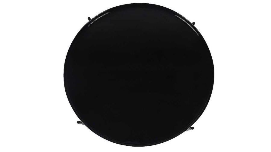 Table Miliboo | Table D'Apppoint Ronde Avec Plateau R Versible Bleu Canard / Noir D51 Cm Sateen