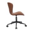 Chaise & Tabouret Miliboo | Chaise De Bureau Roulettes Marron Et M Tal Noir Josh