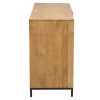 Rangement Miliboo | Buffet Industriel En Bois Manguier Massif Et M Tal Noir 2 Portes L145 Cm Ypster