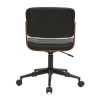 Chaise & Tabouret Miliboo | Chaise De Bureau Roulettes Design Noir, Bois Fonc Noyer Et M Tal Noir Aramon