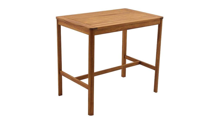 Table Miliboo | Table De Bar De Jardin Rectangulaire En Bois Massif L120 Cm Akis