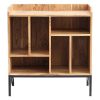 Rangement Miliboo | Buffet De Rangement Vinyles En Bois Massif Et M Tal Noir L76 Cm Blues