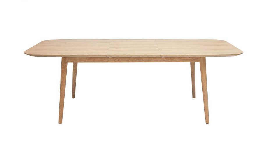 Table Miliboo Table Extensible | Table Extensible Rallonges Int Gr Es Rectangulaire En Bois Clair Ch Ne L160-210 Cm Ank