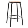 Chaise & Tabouret Miliboo Tabouret De Bar | Tabourets De Bar Empilables Noir Et Bois Fonc H65 Cm (Lot De 2) Memphis