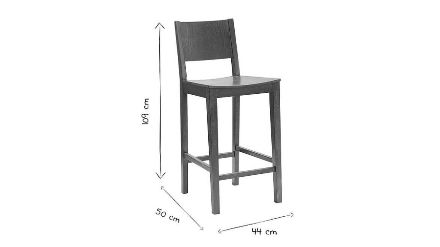 Chaise & Tabouret Miliboo Tabouret De Bar | Tabouret De Bar Bois Fonc Noyer H65 Cm Melvil