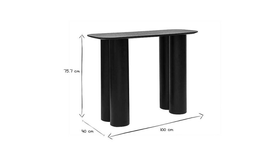 Table Miliboo | Console Design En Bois Noir L100 Cm Foleen