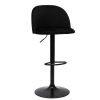 Chaise & Tabouret Miliboo Tabouret De Bar | Tabourets De Bar R Glables Velours Noir Et M Tal Noir (Lot De 2) Celeste