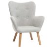 Enfant Miliboo | Fauteuil Enfant Scandinave En Tissu Gris Polaire Et Bois Clair Baby Bristol