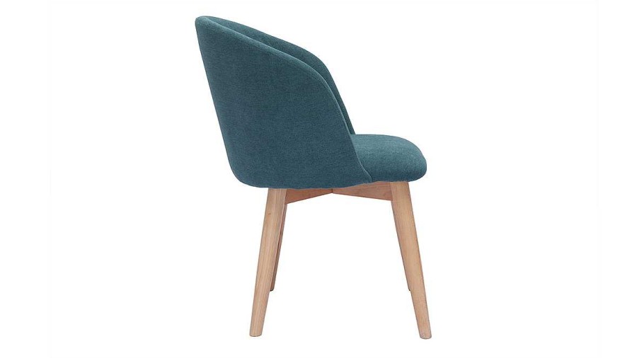 Chaise & Tabouret Miliboo Chaise Design | Chaises Scandinaves En Tissu Effet Velours Bleu Canard Et Bois Clair Massif (Lot De 2) Vanity