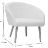 Canap & Fauteuil Miliboo Fauteuil Design | Fauteuil Scandinave En Tissu Effet Laine Boucl E Blanc Cass Et Bois Clair Olivia