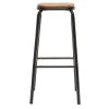 Chaise & Tabouret Miliboo Tabouret De Bar | Tabourets De Bar Empilables Noir Et Bois Fonc H77.5 Cm (Lot De 2) Memphis