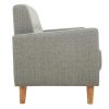 Canap & Fauteuil Miliboo Canap Design | Canap Scandinave 2 Places En Tissu Gris Et Bois Clair Moon