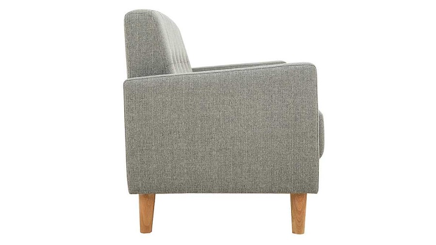 Canap & Fauteuil Miliboo Canap Design | Canap Scandinave 2 Places En Tissu Gris Et Bois Clair Moon