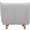 Canap & Fauteuil Miliboo Fauteuil Design | Fauteuil Scandinave En Tissu Gris Clair Et Bois Clair Yumi