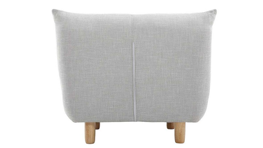 Canap & Fauteuil Miliboo Fauteuil Design | Fauteuil Scandinave En Tissu Gris Clair Et Bois Clair Yumi