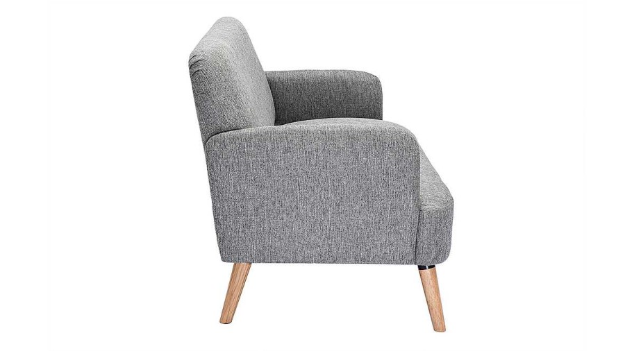 Canap & Fauteuil Miliboo Canap Design | Canap Scandinave 2 Places En Tissu Gris Clair Et Bois Clair Isko