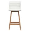 Chaise & Tabouret Miliboo Tabouret De Bar | Tabouret De Bar Design Bois Et Blanc 65 Cm (Lot De 2) Emma