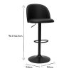 Chaise & Tabouret Miliboo Tabouret De Bar | Tabourets De Bar R Glables Polyur Thane Noir Et M Tal Noir (Lot De 2) Celeste