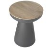 Table Miliboo | Table D'Appoint Ronde Design Avec Rangement En M Tal Gris Anthracite Et Bois Manguier Massif H52 Cm Tam