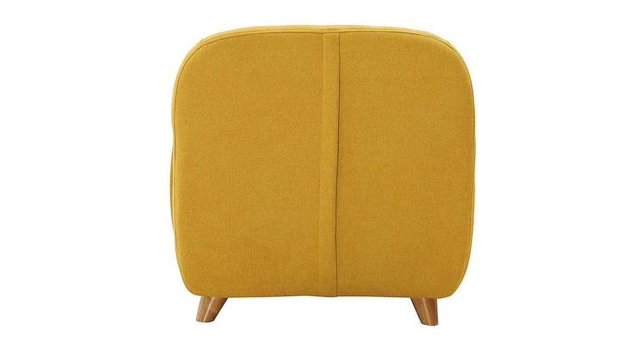 Enfant Miliboo | Fauteuil Enfant Scandinave En Tissu Effet Velours Jaune Moutarde Et Bois Clair Norkid