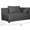 Canap & Fauteuil Miliboo Canap D'Angle | Module D'Angle Droit Pour Canap En Tissu Gris Anthracite Pluriel