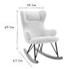 Enfant Miliboo | Rocking Chair Enfant En Tissu Effet Peau De Mouton Blanc, M Tal Noir Et Bois Clair Shaun