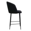 Chaise & Tabouret Miliboo Tabouret De Bar | Tabouret De Bar Design En Velours Noir H68 Cm Vanity