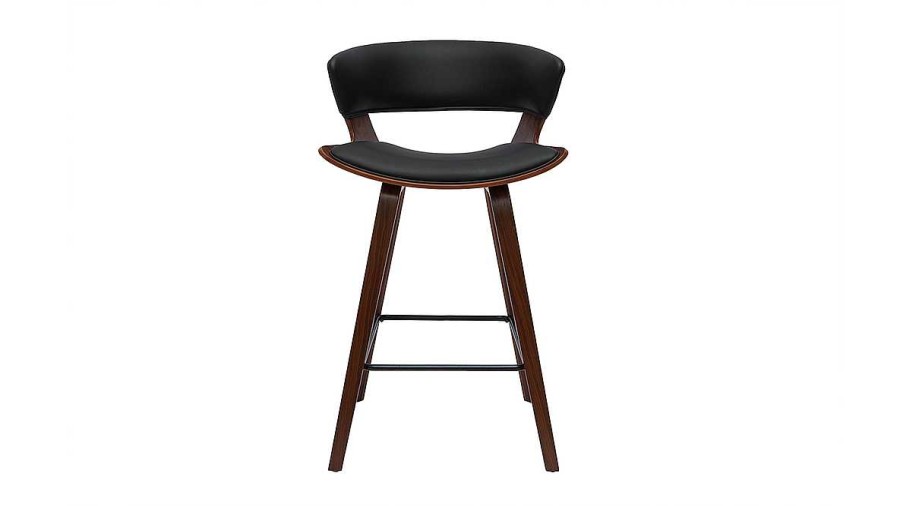 Chaise & Tabouret Miliboo Tabouret De Bar | Tabouret De Bar Design Noir Et Bois Fonc H65 Cm Syrah