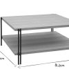 Table Miliboo | Table Basse Carr E Avec Double Plateau Bois Clair Et M Tal Noir L81 Cm Harlan