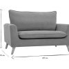 Canap & Fauteuil Miliboo Canap Design | Canap Scandinave 2 Places En Tissu Effet Velours Gris Clair Et Bois Clair Jonas