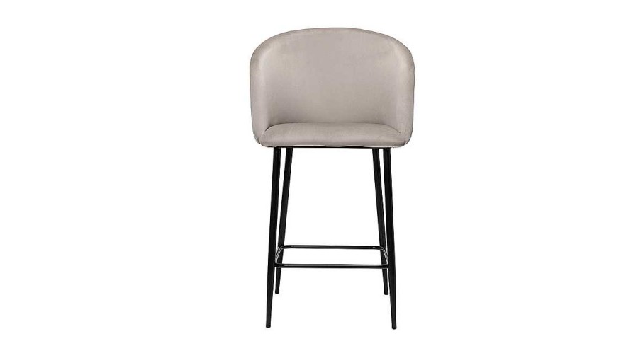 Chaise & Tabouret Miliboo Tabouret De Bar | Tabouret De Bar Design En Velours Taupe H68 Cm Vanity