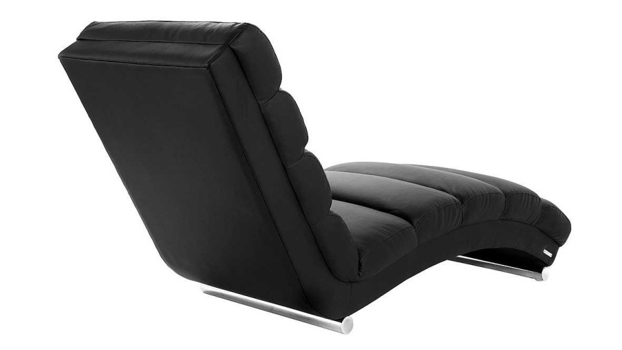 Canap & Fauteuil Miliboo Fauteuil Relax | Chaise Longue / Fauteuil Design Noir Et Acier Chrom Taylor