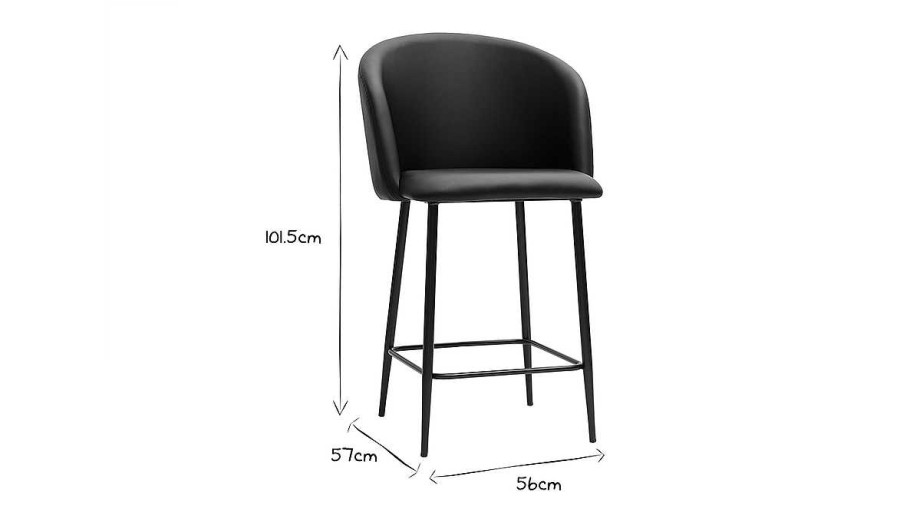 Chaise & Tabouret Miliboo Tabouret De Bar | Tabouret De Bar Design Noirs H68 Cm Vanity