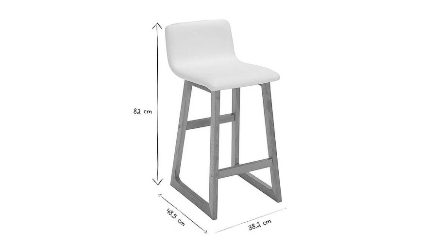 Chaise & Tabouret Miliboo Tabouret De Bar | Tabourets De Bar Bois Clair Et Blanc 65 Cm (Lot De 2) Osaka