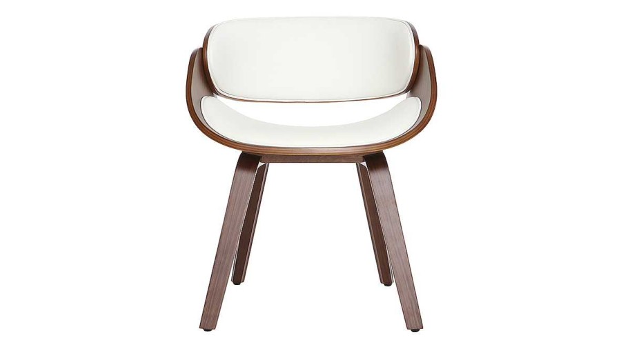 Chaise & Tabouret Miliboo Chaise Design | Chaise Design Blanc Et Bois Fonc Noyer Bent