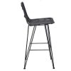 Chaise & Tabouret Miliboo Tabouret De Bar | Tabourets De Bar En Rotin Noir (Lot De 2) Malacca