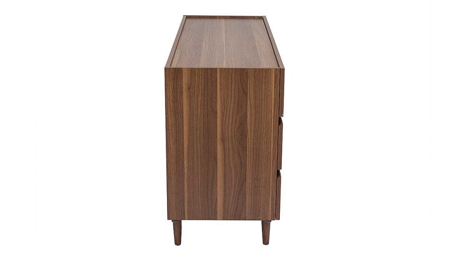 Rangement Miliboo | Commode Finition Bois Fonc Noyer 6 Tiroirs L120 Cm Sanaa