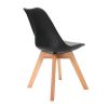 Chaise & Tabouret Miliboo Chaise Design | Chaises Design Noir Et Bois Clair Massif (Lot De 2) Pauline