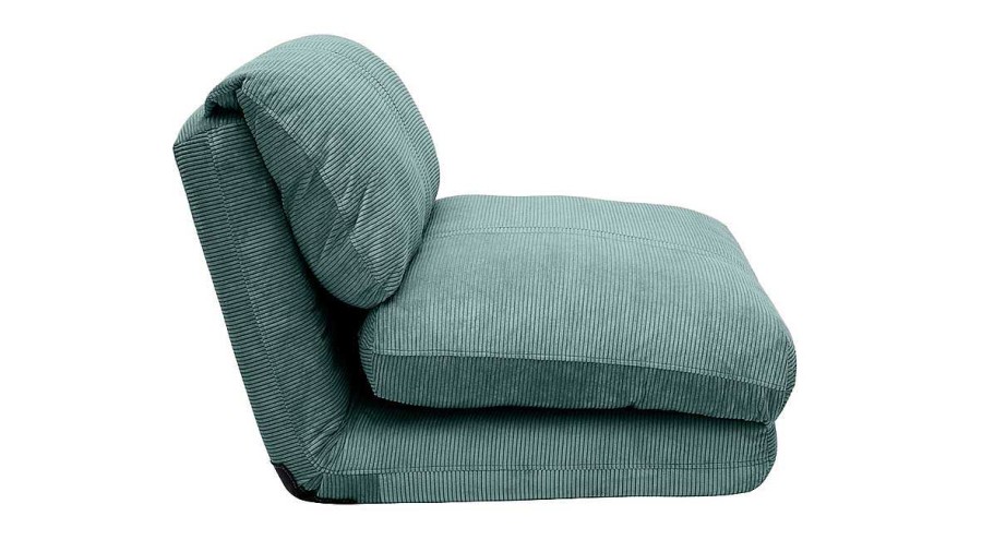 Canap & Fauteuil Miliboo | Chauffeuse 1 Place Convertible En Tissu Velours C Tel Vert C Ladon Spencer