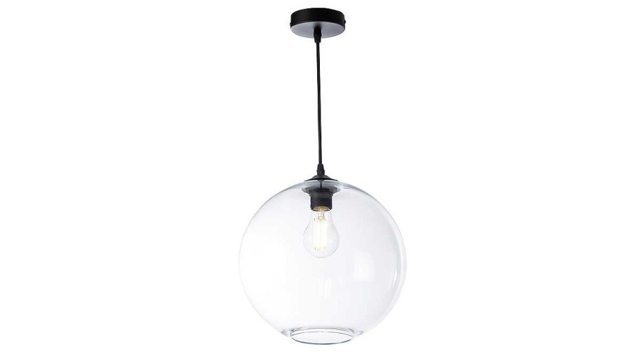 Luminaire Miliboo | Suspension Ronde Globe En Verre Transparent D30 Cm Duna