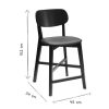 Chaise & Tabouret Miliboo Tabouret De Bar | Tabouret De Bar Ch Ne Et Assise Gris Chin H65 Cm Lucia