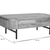 Table Miliboo | Table Basse Avec Rangements En Bois Massif Et M Tal Noir 4 Tiroirs L115 Cm Napoli